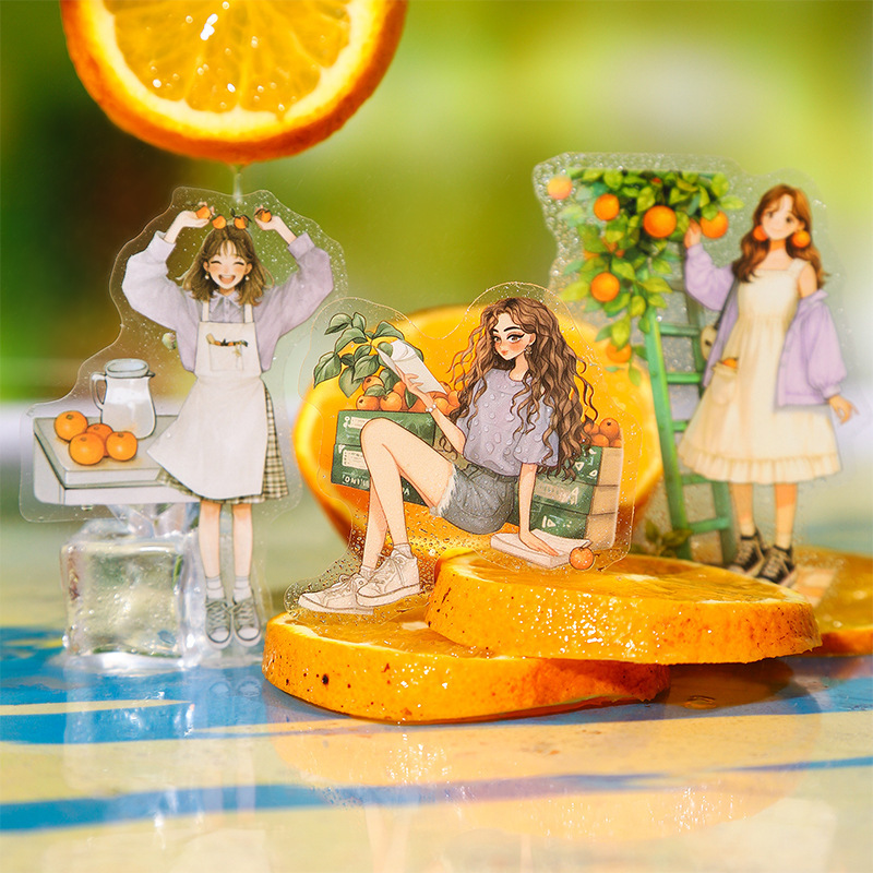 20 Pcs/Pack Fruit Girl Themed PET Stickers