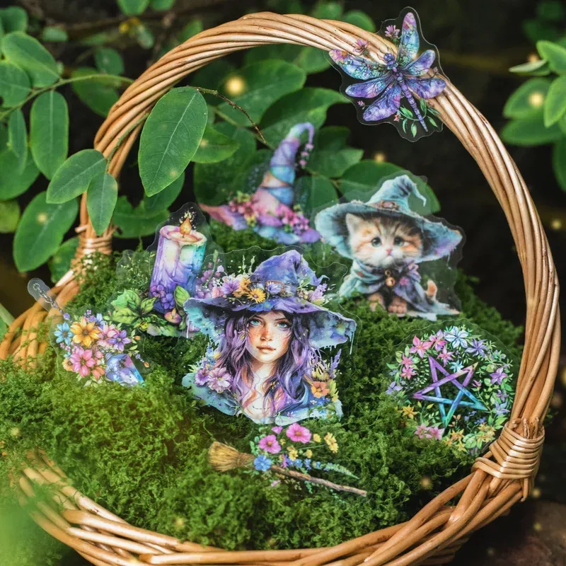 30pcs/Pack Forest Witch Themed PET Stickers