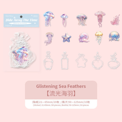 30Pcs/Pack Flower Bottle Theme PET Decorative Stickers