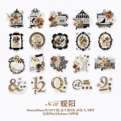40pcs/1 lot Lace Frame Scrapbook Decorative Stickers
