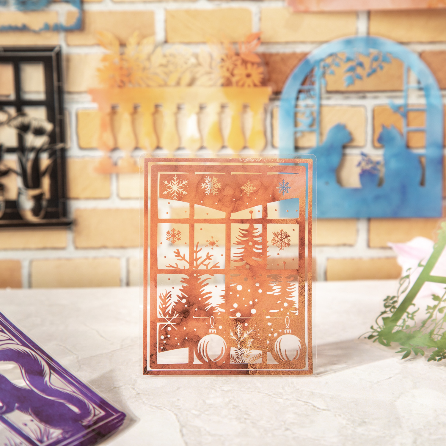 20Pcs/Pack Window Sill Theme PET Stickers