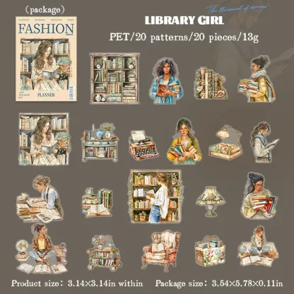 Planner's Daily Series Vintage Character Landscaping PET Sticker Creative DIY Journal Material Collage Stationery