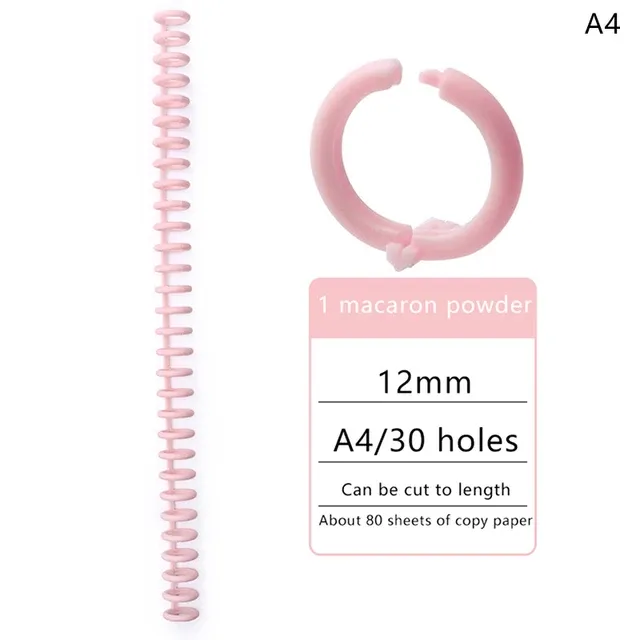 30 hole loose leaf plastic binding ring spiral ring binding for A4 paper notebooks