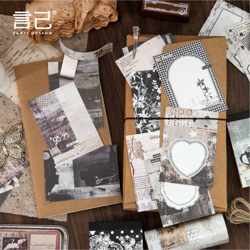 Vintage collage background Washi tape