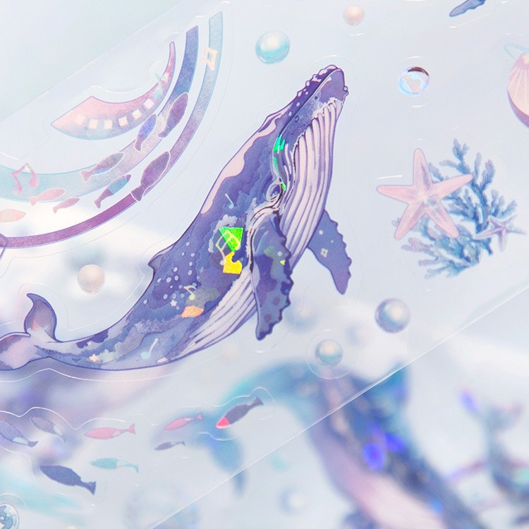 65mm*2M Marine Animal Underwater World Theme Pre-cut PET Tape