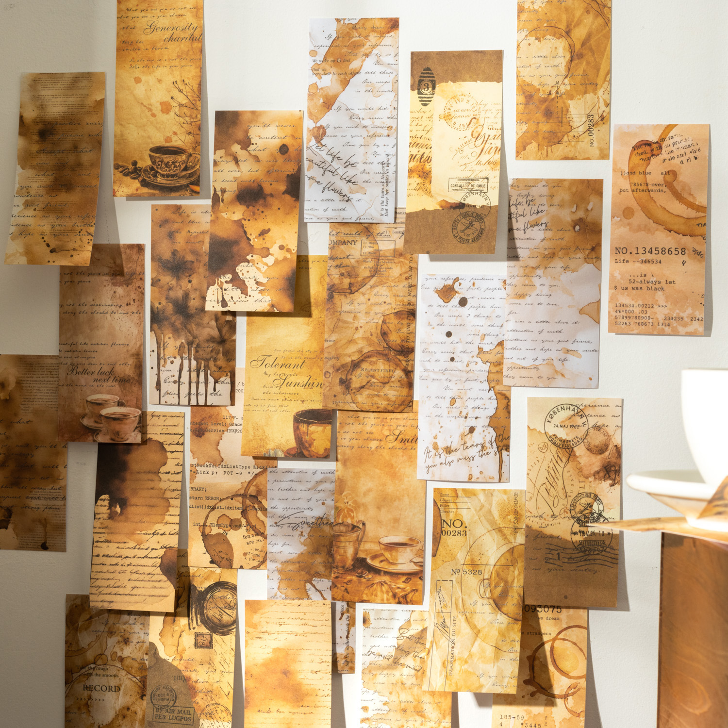 20Pcs/Pack Coffee Stains Theme Washi Paper Sticker Book