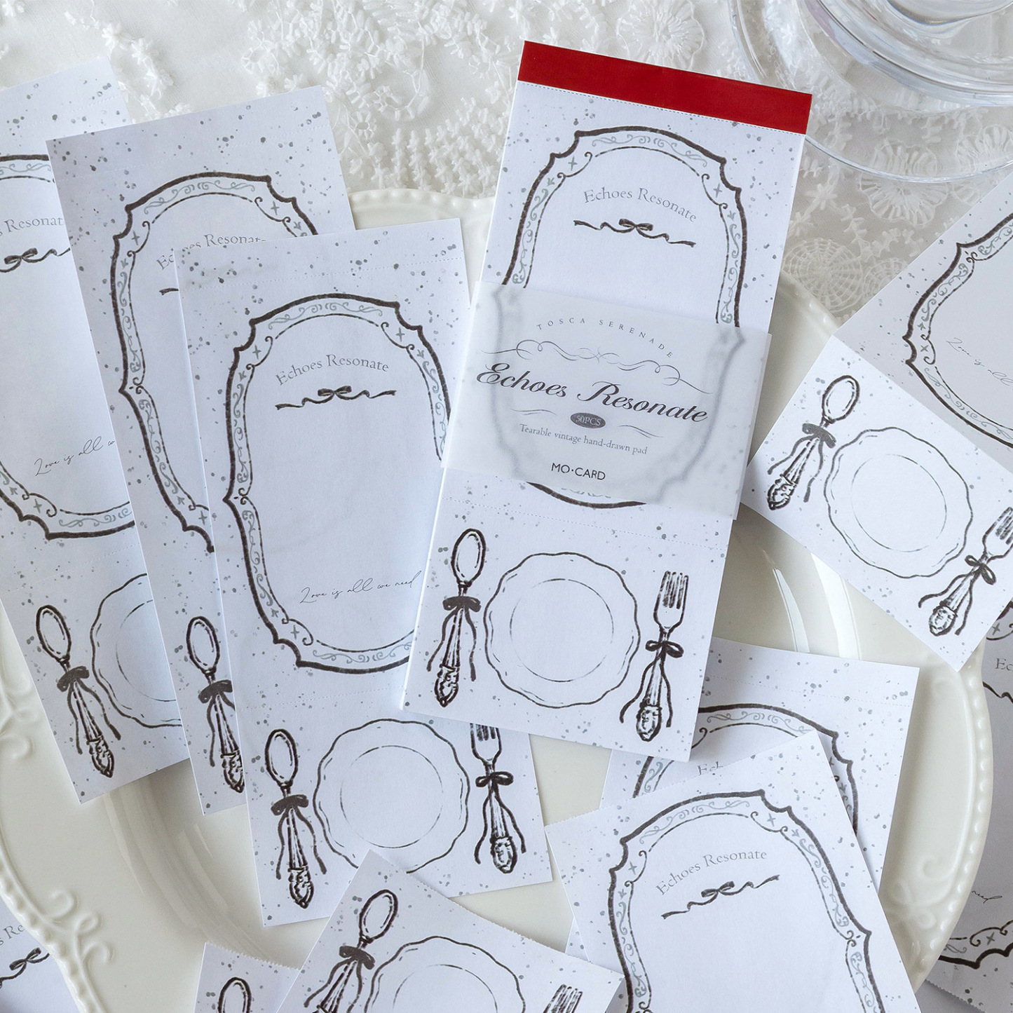 50Pcs/Book Retro Border Notepad