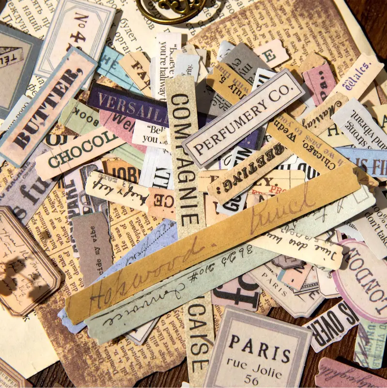 200pcs/1lot Fragment Text Scrapbook Sticker