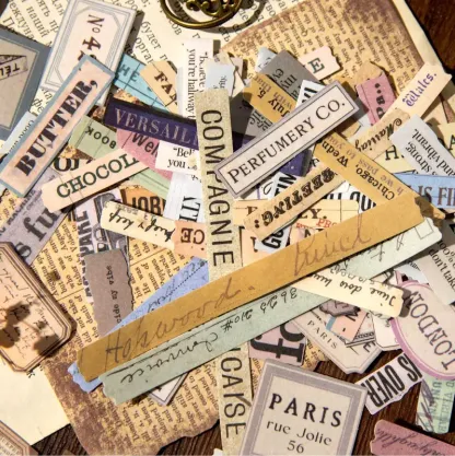 200pcs/1lot Fragment Text Scrapbook Sticker
