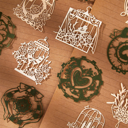 15Pcs/Pack Hollow Flowers Window Butterfly Pre-cut Material Paper