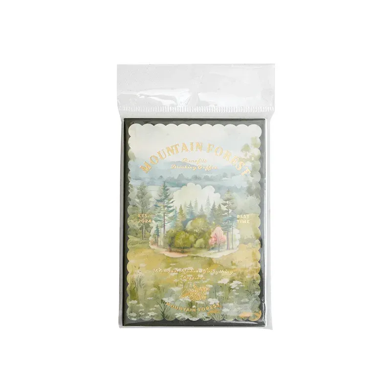 54PCs/book retro landscape multi-material sticker book