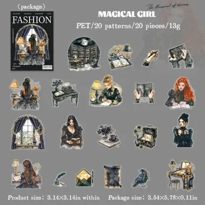 Planner's Daily Series Vintage Character Landscaping PET Sticker Creative DIY Journal Material Collage Stationery
