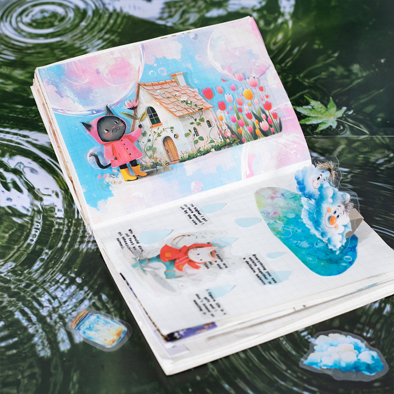 15Pcs/Pack Rainy Season Small Animal Theme PET Stickers