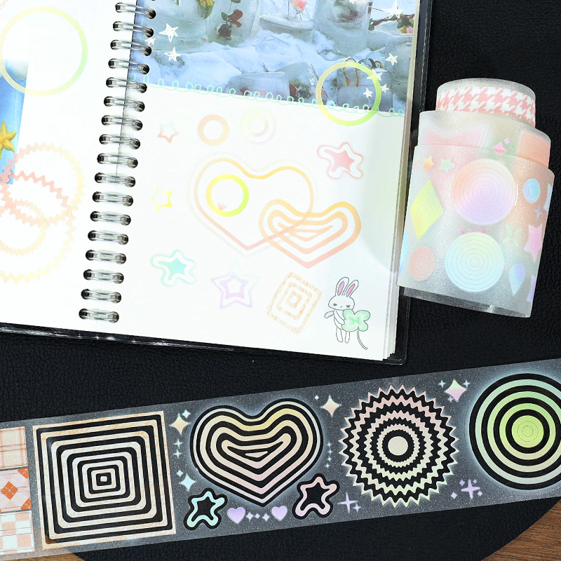 1roll Floral Stamp and Stone PET Tape Multiple Designs