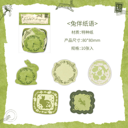 10Pcs Vintage Flower Butterfly Writable Paper