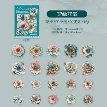 20pcs/1lo Flowers Collection Stickers
