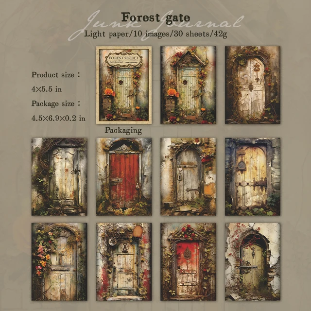 30 sheets of forest vintage plant material paper-JournalTale
