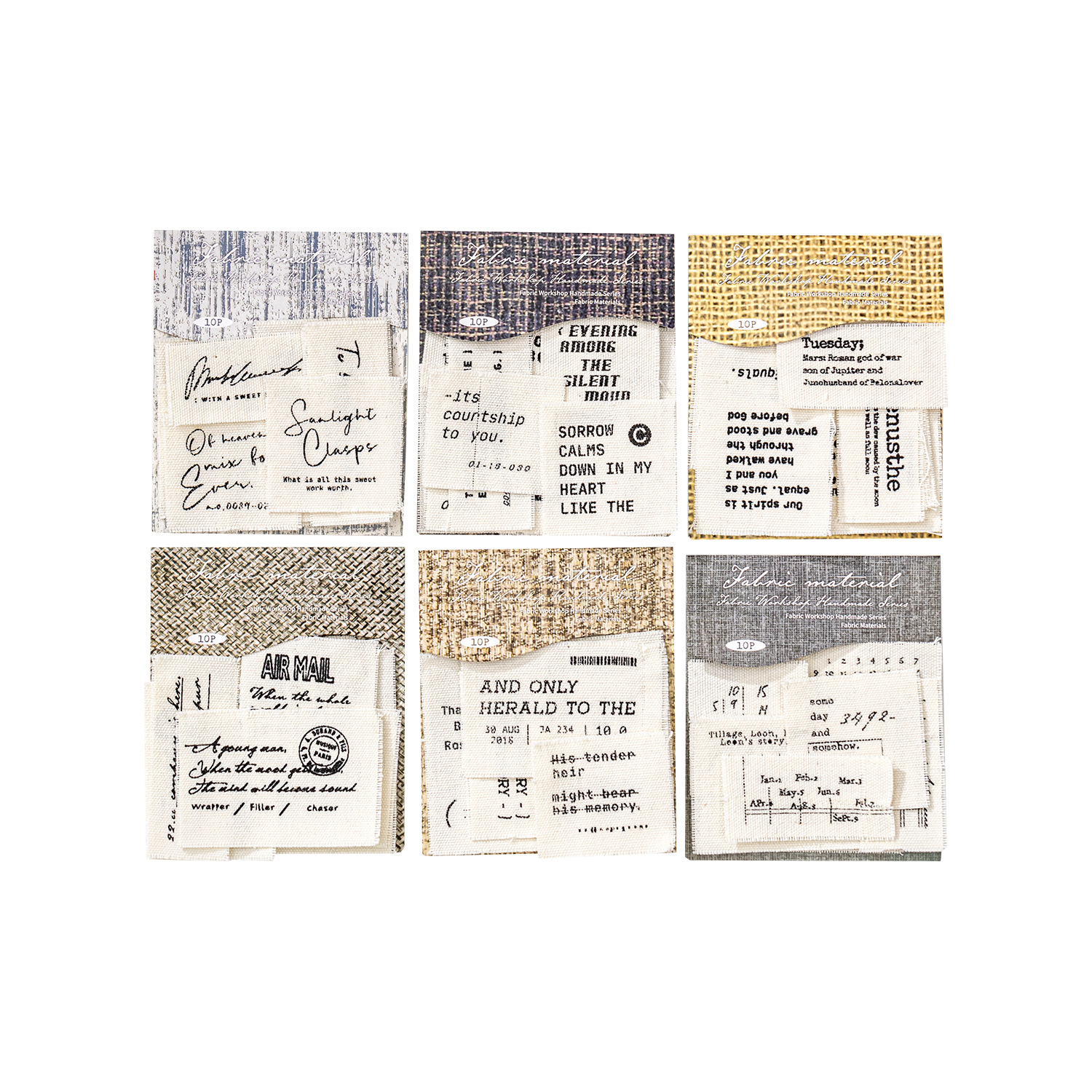 10Pcs/Pack Fabric Texture Handmade DIY Materials