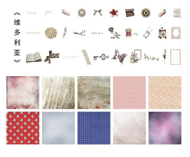 70pcs Stickers European Retro Craft Scrapbooking Stickers