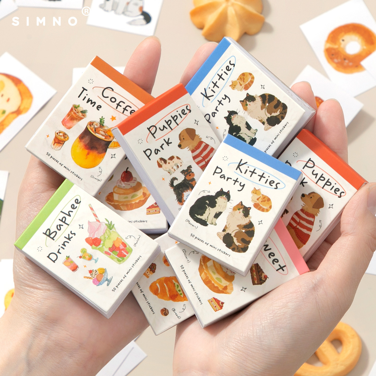 50pcs Food & Animal Stickers