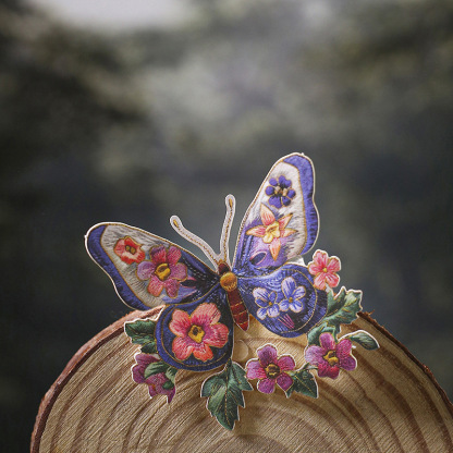 20 Pcs/Pack Embroidery Floral Theme Card Stickers