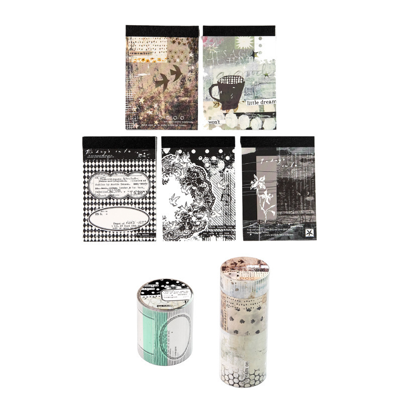 Vintage collage background Washi tape