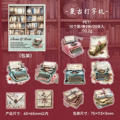 20pcs/1lot Bookcase themed PET stickers