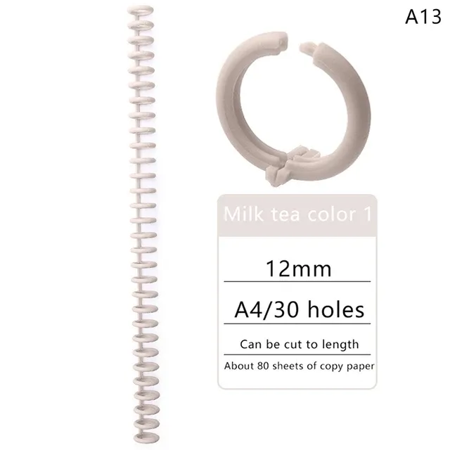 30 hole loose leaf plastic binding ring spiral ring binding for A4 paper notebooks