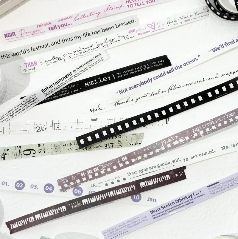 10mm/2m Retro text PET Tape