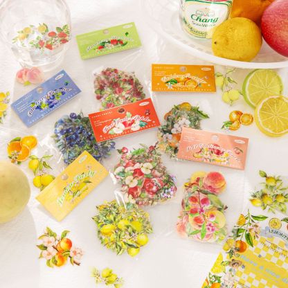Candy Posts Pet Sticker Pack Flowering and Fruiting Nature Series Fruit Theme Hand Account DIY Decorative Sticker 40 Sheets 6 Models