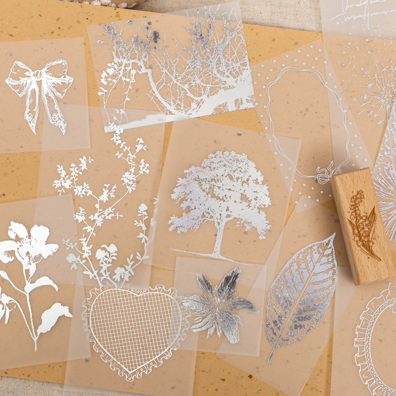 10pcs Tree Star & Moon Ribbon Stickers