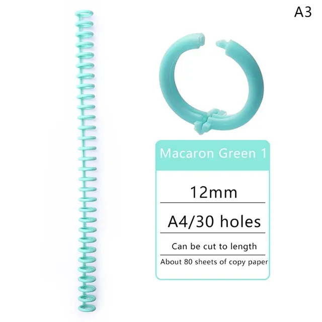 30 hole loose leaf plastic binding ring spiral ring binding for A4 paper notebooks