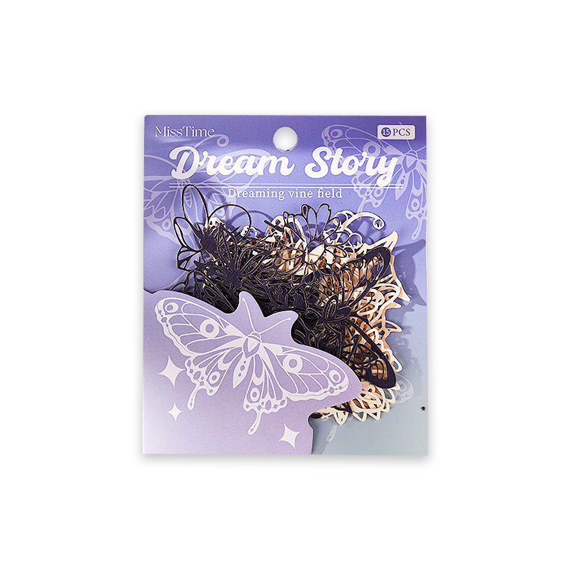 15Pcs/Pack Hollow Flowers Window Butterfly Pre-cut Material Paper