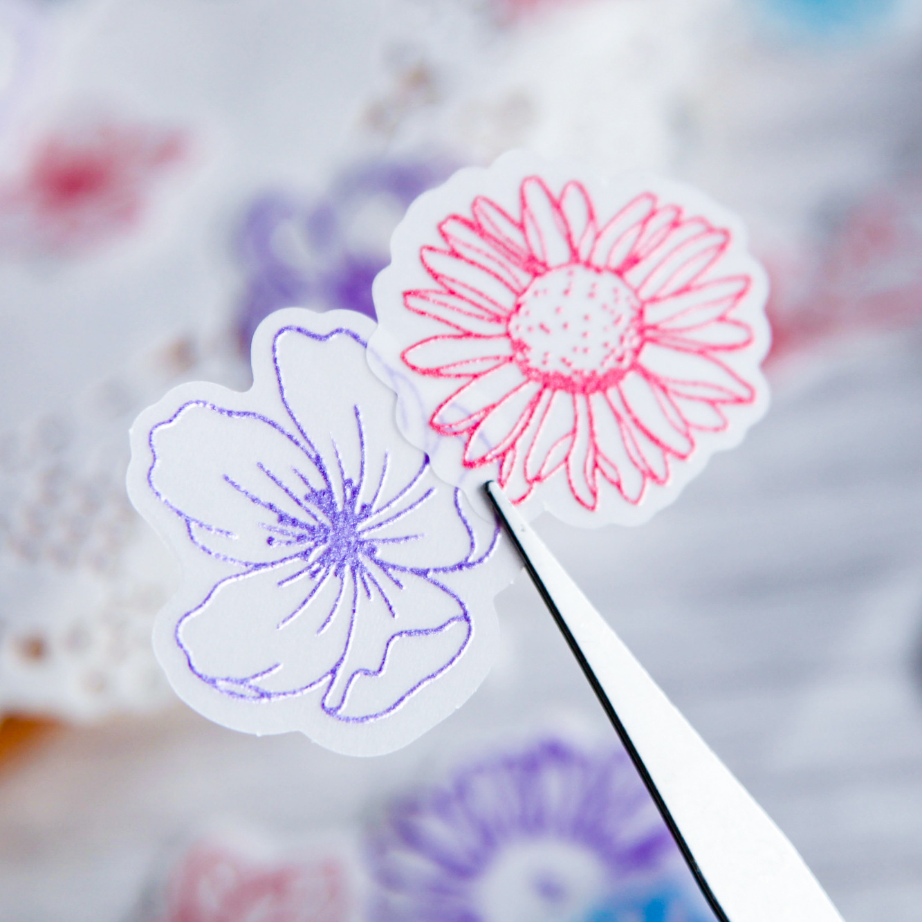 24pcs Floral Theme Material Paper