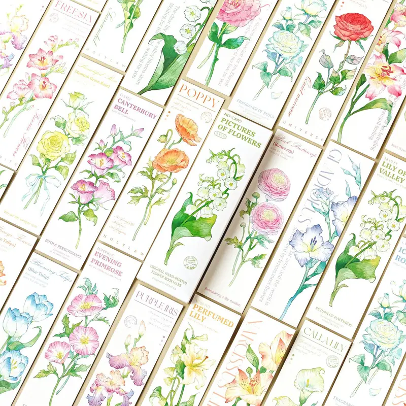 20 pcs/lot vintage flower theme bookmark