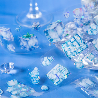 Pre-cut cold drink ice theme shell light PET tape 1.97*78.74 inch