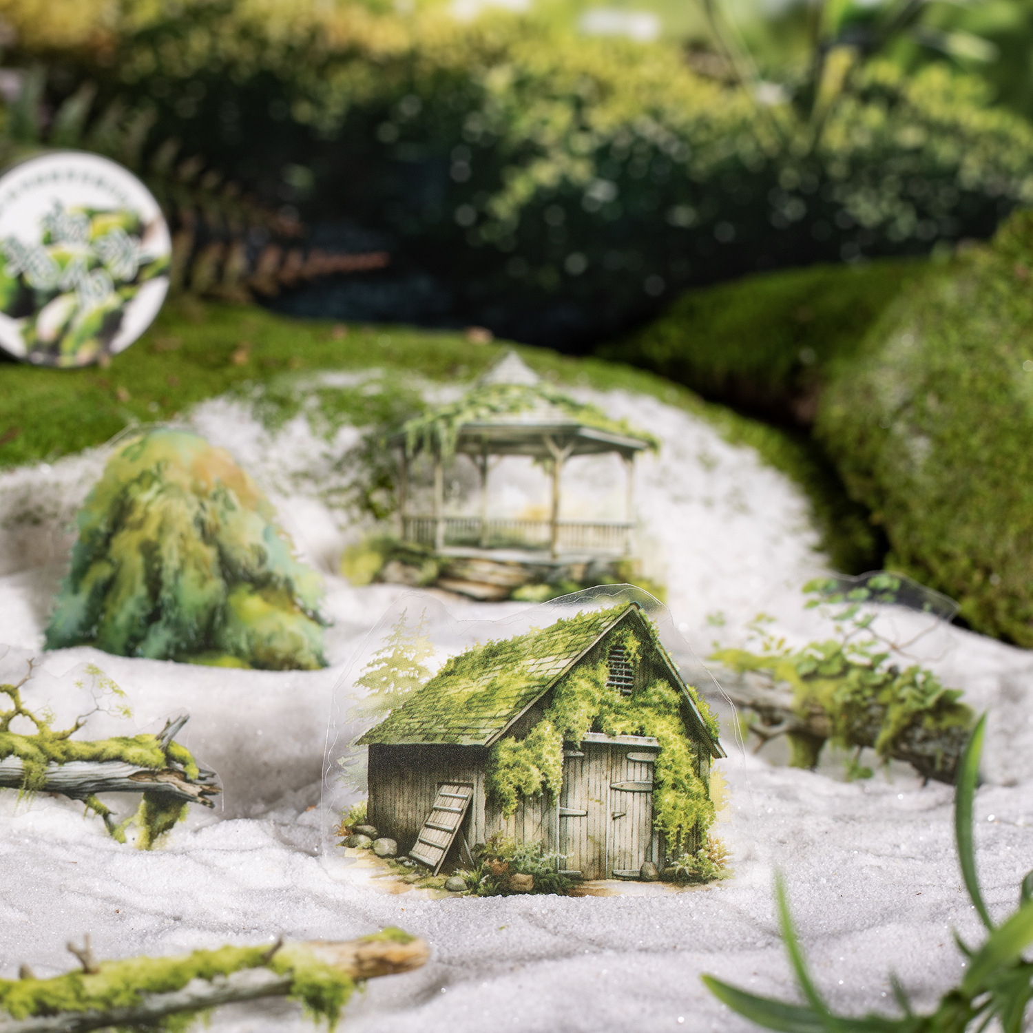 Pre-cut forest moss ruins willow elements PET tape 2.36 inch * 78.74 inch