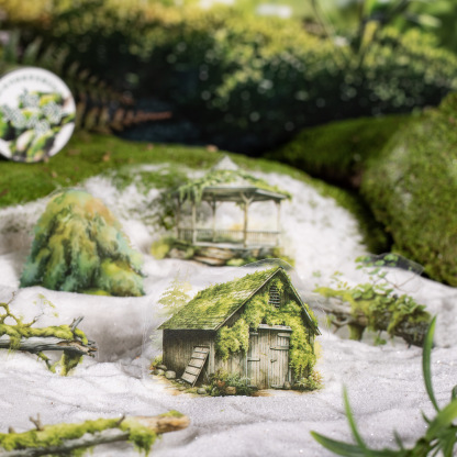 Pre-cut forest moss ruins willow elements PET tape 2.36 inch * 78.74 inch
