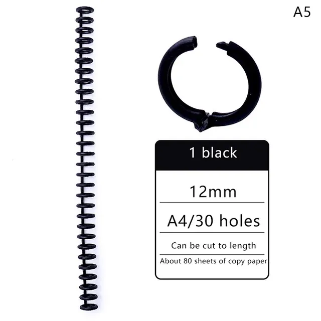 30 Holes Loose-leaf Plastic Binding Ring Spring Spiral Rings Binder Strip For A4 Paper Notebook Stationery Office Supplies