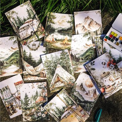 30Pcs/Pack Picnic Camping Theme Material Paper