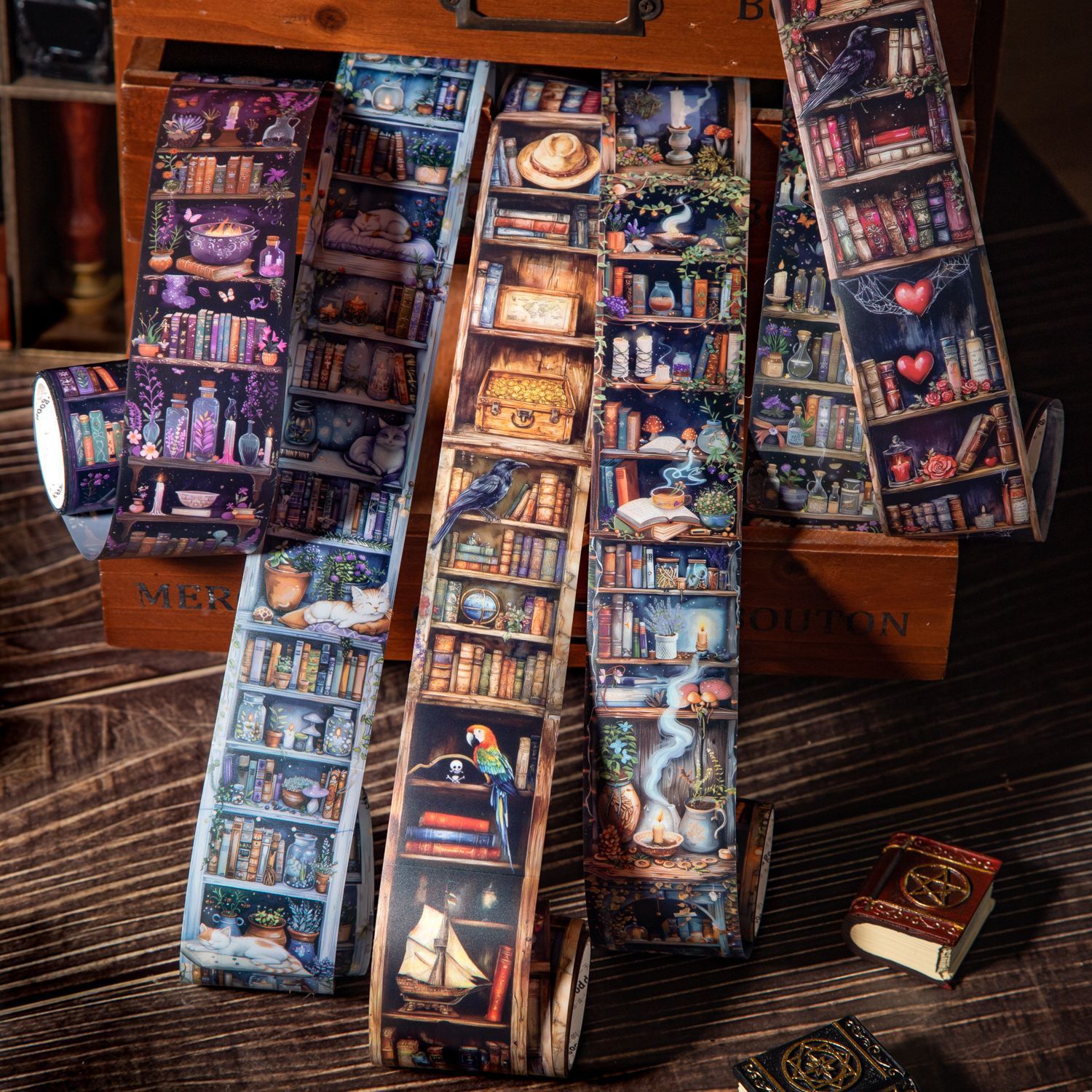 Books Bookshelf Theme PET tape 1.57*78.74 inch