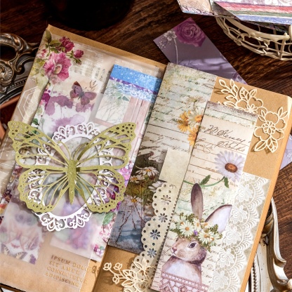 30 Sheets of Vintage Butterfly & Flower Stickers