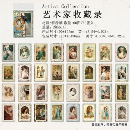 60Pcs Vintage Art Collage Elements Background Material Paper