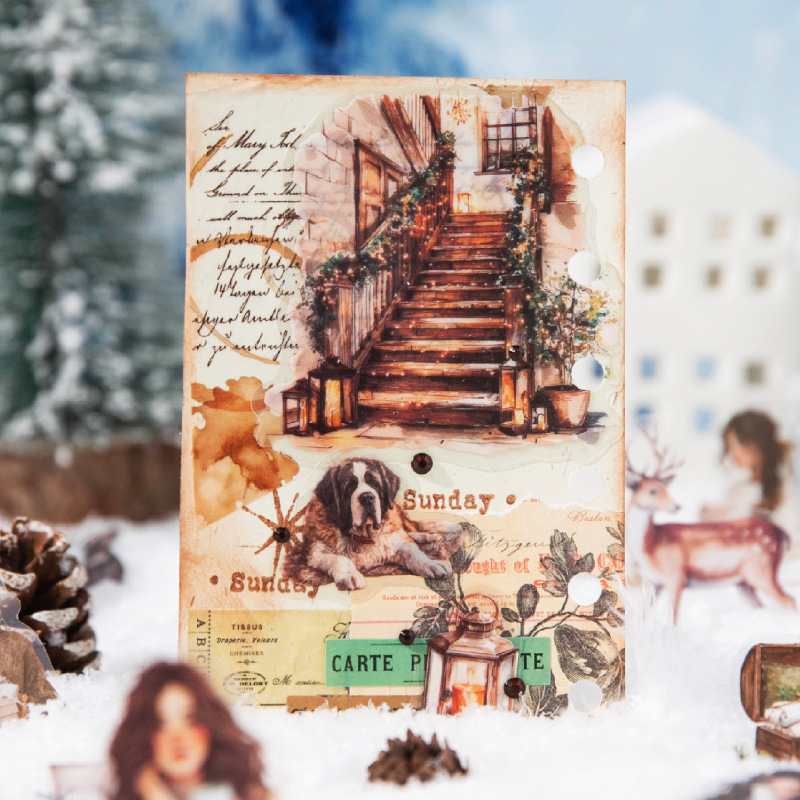 30Pcs Winter Girls Theme PET Stickers