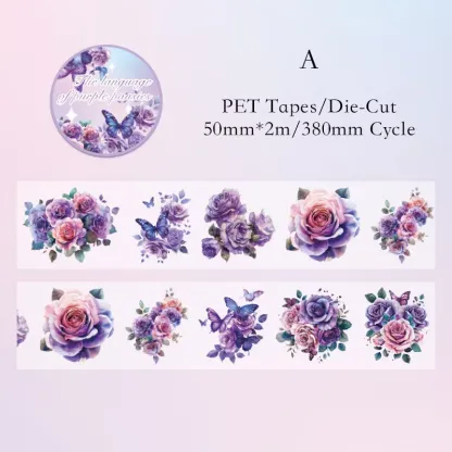 50mm * 2m Flower Decor Waterproof PET Tapes