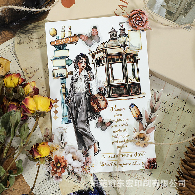 3 Style European and American Character Series Tape Set Washi & PET 4 Volumes