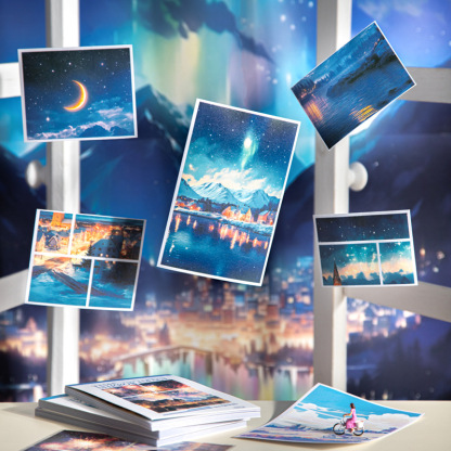 30Pcs/Pack Landscape Theme PET Stickers