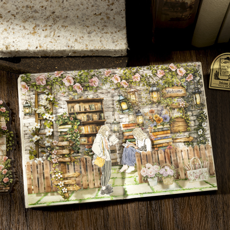 20Pcs/Pack Books Flower Ladder Street Light Theme PET Strip Sticker