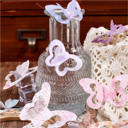 20Pcs/Pack Pre-cut 3D Butterfly Theme Kraft Paper Decorative Material Paper