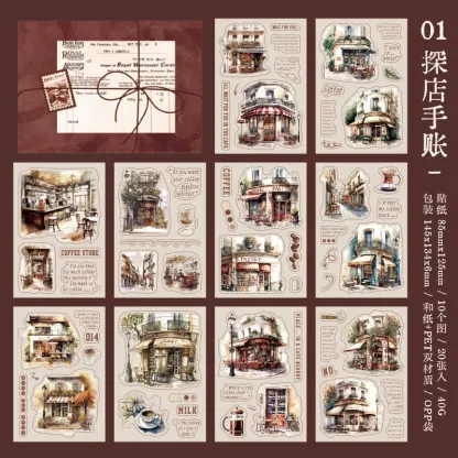 20pcs/1lot Pre-cut Coffee Theme Sticker